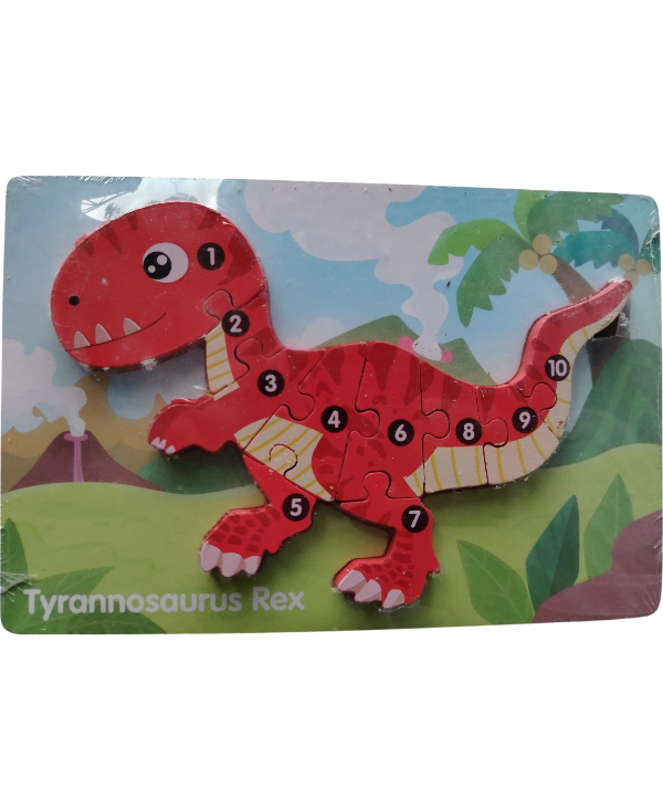 ROMPECABEZAS MADERA DINOSAURIO- VARIOS 23X15CM DR1074- DR1069 10p