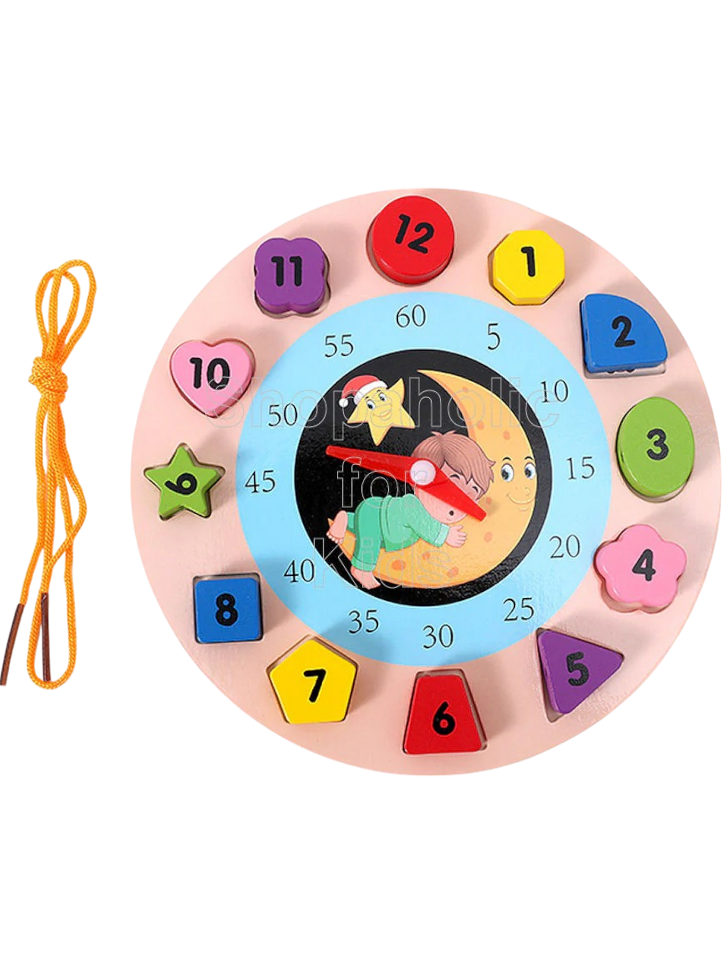 JUEGO SET DE ENHEBRAR RELOJ DE MADERA