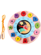 JUEGO SET DE ENHEBRAR RELOJ DE MADERA