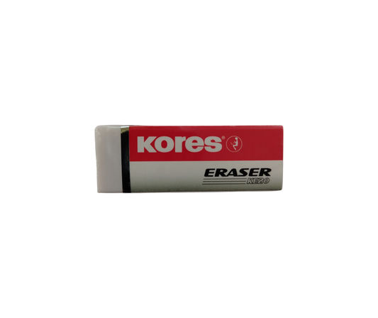 BORRADOR ESCOLAR BLANCO KORES (20 uds)