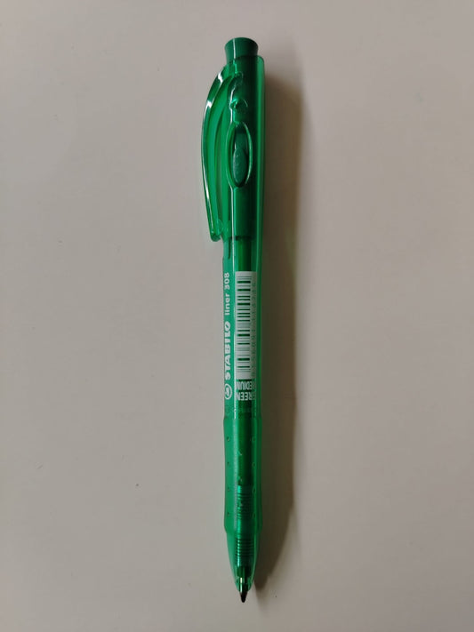 BOLIGRAFO STABILO RETRACTIL VERDE MEDIUM 308M