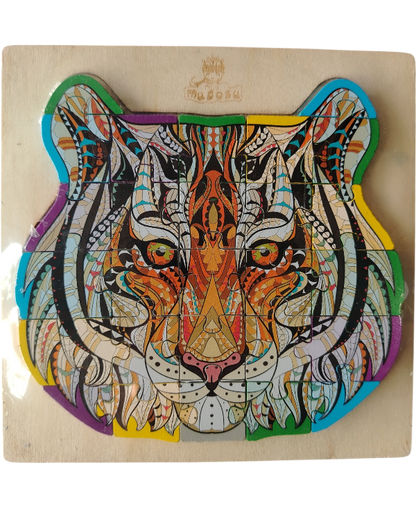 ROMPECABEZAS MADERA ANIMALES ESTILO MANDALA 22X22 DR1072