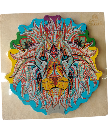ROMPECABEZAS MADERA ANIMALES ESTILO MANDALA 22X22 DR1072