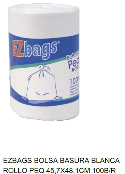BOLSA ROLLO BASURA PEQUENA BLANCA 100 UD