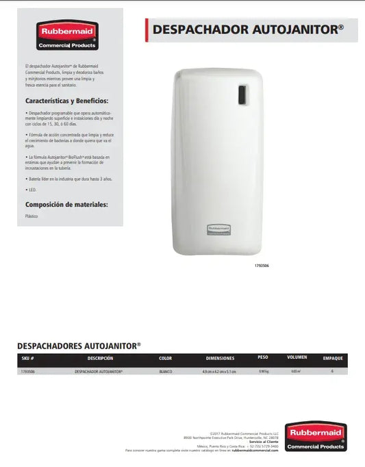 DISPENSADOR AJ GOTEO BLANCO 1793506 RUBBERMAID