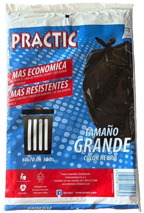 BOLSA NEGRA PRACTIC GRANDE 60x70 9 UDS