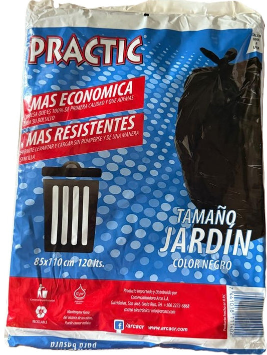 BOLSA NEGRA PRACTIC JARDIN 85x110 5 UDS