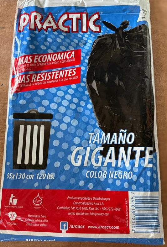 BOLSA NEGRA PRACTIC GIGANTE 95X130 5 UDS