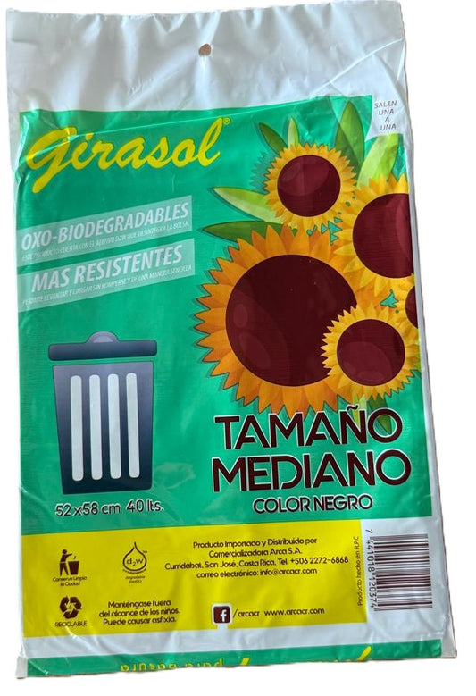 BOLSA NEGRA GIRASOL MEDIANA OXO 52x58 9 UDS