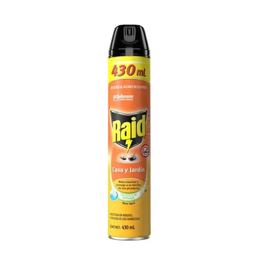 INSECTICIDA RAID CASA Y JARDIN NARANJA 430 ML (3S)
