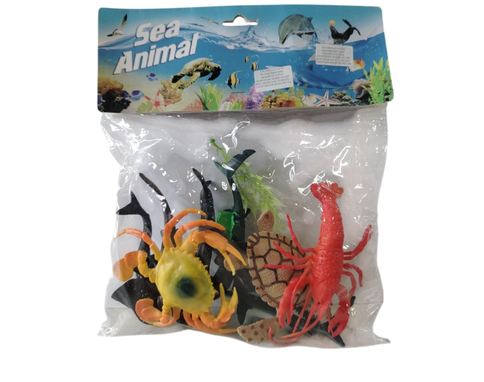ANIMALES DEL MAR GRANDES EN BOLSA X8 18 CM 24X30 CM
